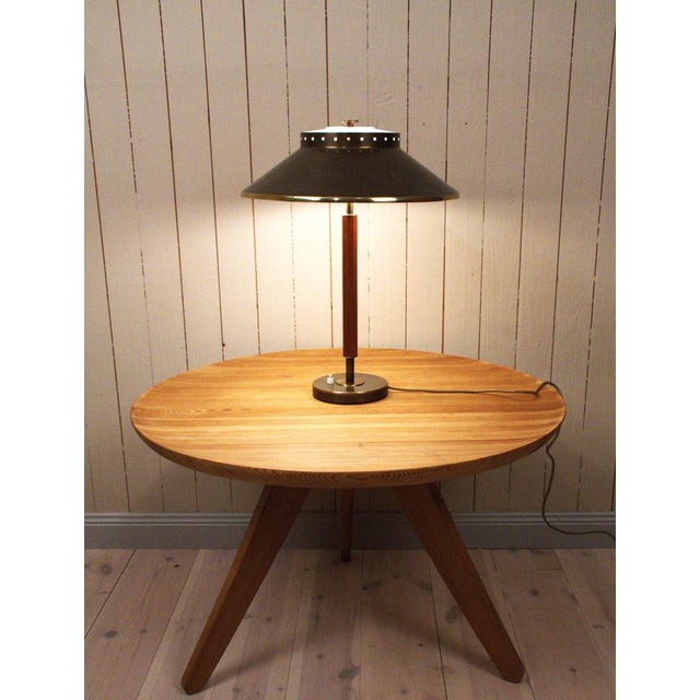 Swedish Brass and Teak Table Lamp by Boréns, 1940s For Sale - Image 4 of 15