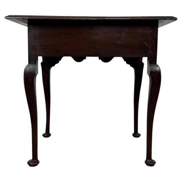 Wood 18th Century English Oak Side Table with Cabriole Legs For Sale - Image 7 of 12
