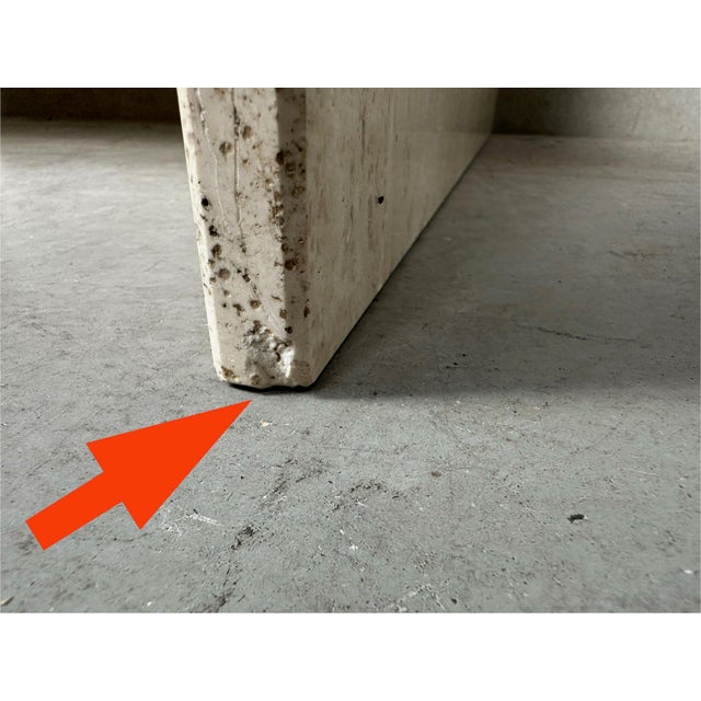 Cream Vintage Travertine Side Table, 1970s For Sale - Image 8 of 11