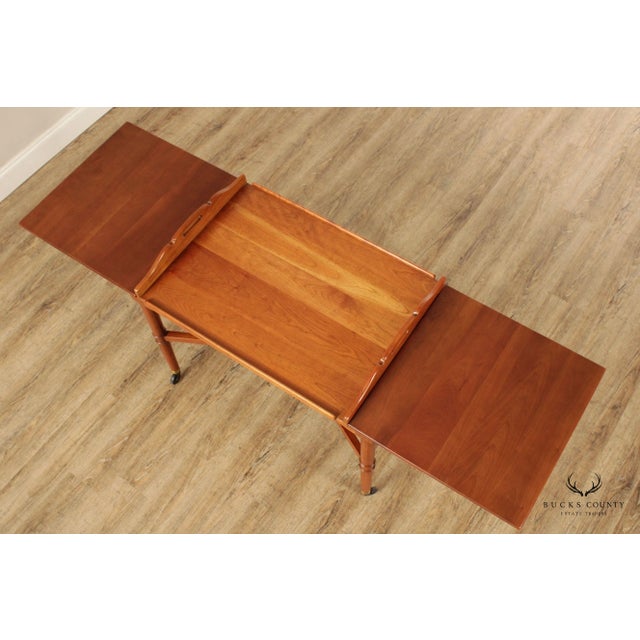 Stickley Vintage Cherry Expanding Bar Cart Server For Sale - Image 10 of 12