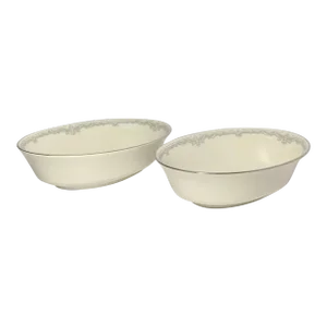 1990s Lenox “Kingston” Pair of Bone China Oval Serving Bowls