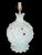Ceramic Vintage Baby Blue Glazed Ceramic Regency Cabbage Table Lamp Pleated White Shade For Sale - Image 7 of 9