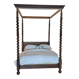 Baker 4 Poster Canopy Bed Frame Headboard in Barley Twist Design