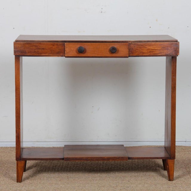 Brown Vintage French Wooden Console Table, 1940s For Sale - Image 8 of 9