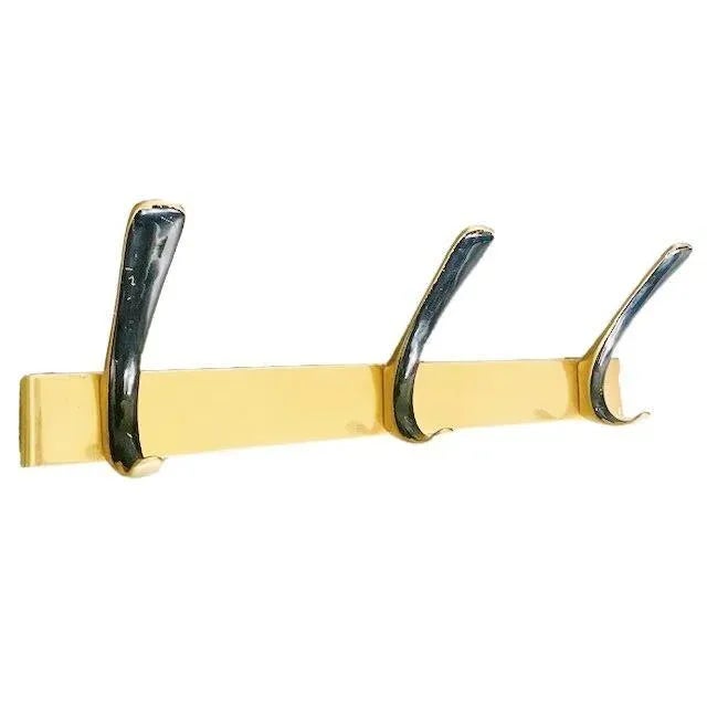 Polish Hollywood Regency Gilt Metal Wall Coat Rack, 1950s For Sale - Image 6 of 10