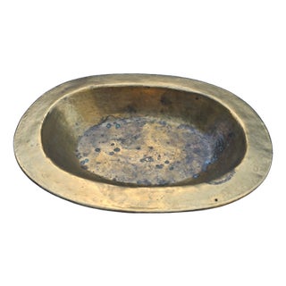 20th Century Oval Brass Bowl, Denmark, 1950s For Sale