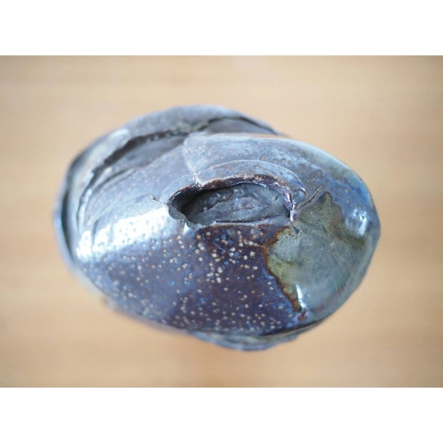 Mid 20th Century Brutalist Style Closed Form Vessel with Rattle Floor Vase For Sale - Image 11 of 13