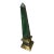 Mid 20th Century Maitland Smith Style Faux Malachite Brass Obelisk Vessel For Sale