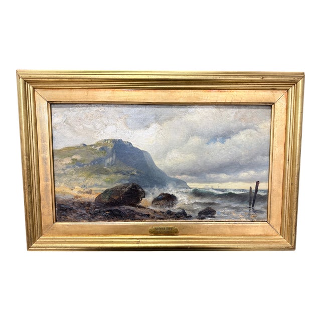 Alfred S. Rix (American, 1867–1929) Rocky Headland and Breaking Surf Seascape For Sale