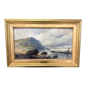 Alfred S. Rix (American, 1867–1929) Rocky Headland and Breaking Surf Seascape