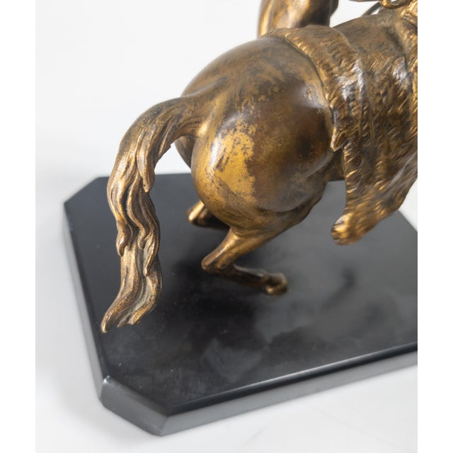 19th Century French Gilt Bronze of Rearing Marly Horse After Guillaume Coustou For Sale - Image 13 of 17