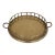 Vintage Round Brass Faux Bamboo Gallery Tray For Sale