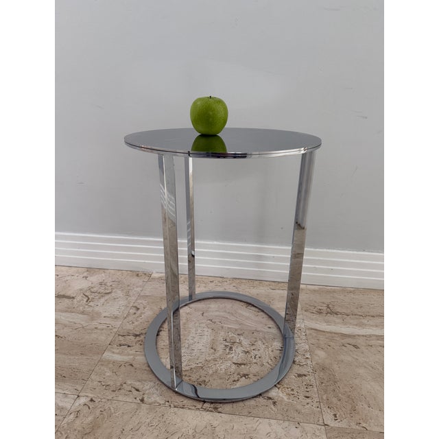 Maxalto Small Chrome Plated Steel Side Table MaxAlto for B&b Italia For Sale - Image 4 of 8