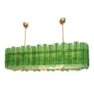 Italian Tropical Murano Glass Gold Chandelier by Simoeng For Sale