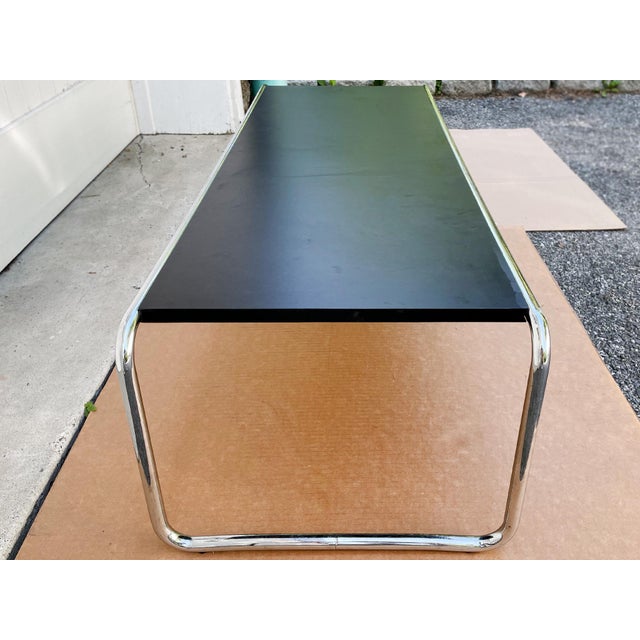 Marcel Breuer Chromed Steel Frame Coffee Table in the Style of Marcel Breuer For Sale - Image 4 of 12