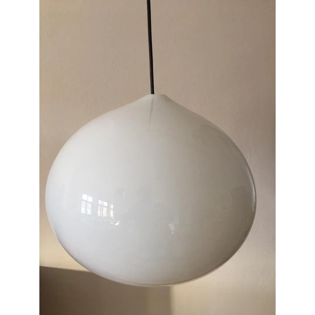 Double layered glass opaline and white. Designed in 1956 by Alessandro Pianon for Gino Vistosi. Dimension shade only:...