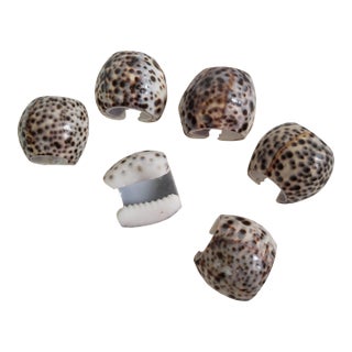 1980s Natural Shell Napkin Rings- Set of 6 For Sale