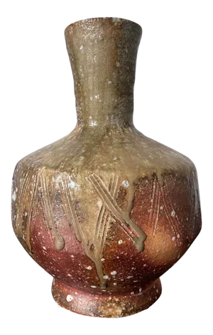 Modern Japanese Ceramic Shigaraki Ikebana Vase Takahashi Shunsai