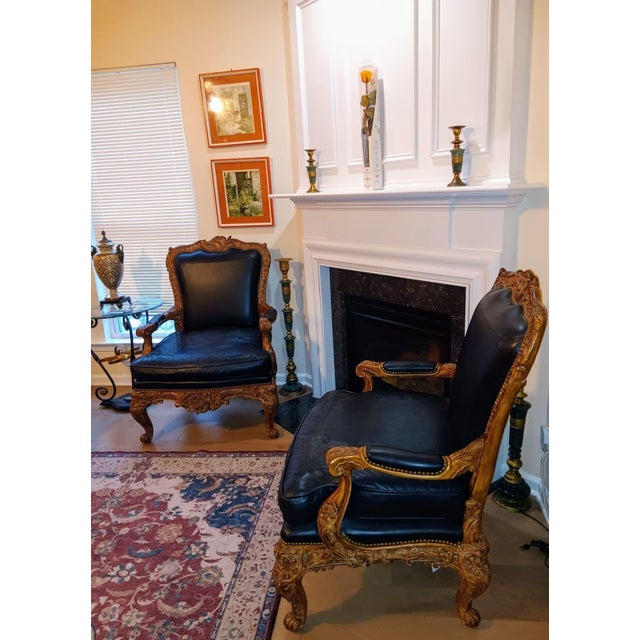 Elevate Your Estate With the Timeless Grandeur of This Exceptional Pair of Maitland-Smith Rococo Revival Armchairs. For Sale - Image 9 of 11