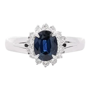 Vintage 1.04 Carat Sapphire and Round Diamonds in Filigree Platinum Ring Size 6.5