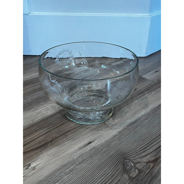 Vintage Princess House Heritage Clear Crystal Footed Bowl For Sale - Image 4 of 6