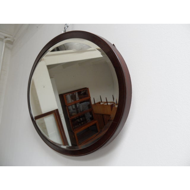 Antique Oval Mahogany Mirror, 1890s For Sale - Image 3 of 9