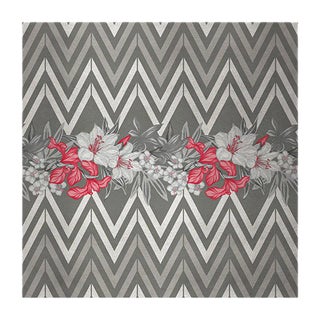 Flowers and Chevron 3 Fabric Wall Covering by Chiara Mennini for Midsummer-Milano For Sale