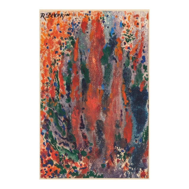 Flowers - Original Mixed Media Drawing - 20th Century 20th Century For Sale