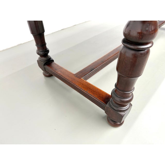 Vintage Farmhouse Table in Walnut with Turned Legs, 1950s For Sale - Image 16 of 18