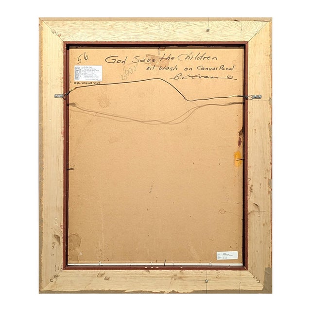 Early figurative portrait painting by Houston-based artist Buford Evans. The work features a black man looking to the sky...