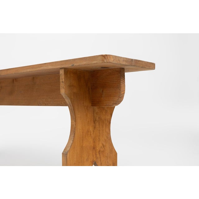 Art Deco Bench in Wood, France, 1940s For Sale - Image 4 of 12
