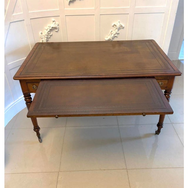 Antique Georgian Mahogany Partners Library Writing Desk with Leather Slide, 1800 For Sale - Image 15 of 18