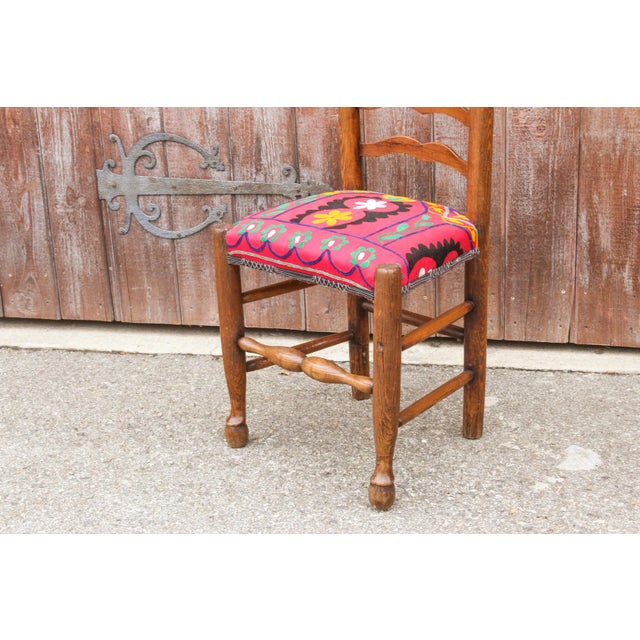Wood Antique 19th Century English Suzani Chair For Sale - Image 7 of 10