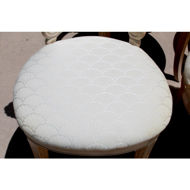 1980s Vintage Italian Hollywood Regency Grotto Shell-Back Dining Chairs - Set of 8 For Sale - Image 16 of 18