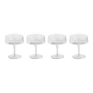 Benin Fluted Textured Martini Glasses, Set of 4
