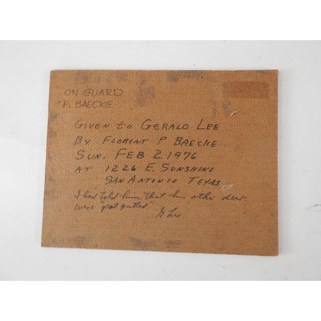 Rustic 1976 Florent Baecke Deer in Landscape Painting For Sale - Image 3 of 3