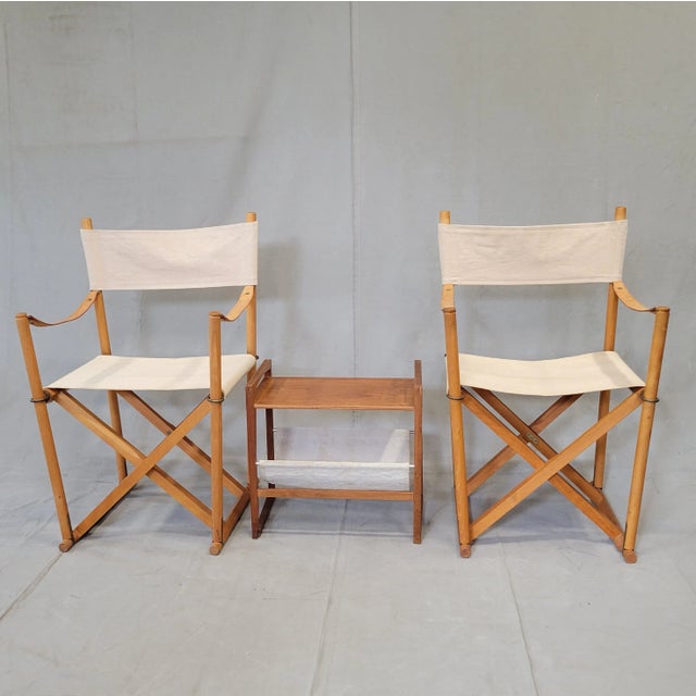 A Pair of Mid-Century 1960s Mogens Koch by Cado Mk-16 Folding Safari Directors Chairs For Sale - Image 12 of 12