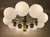 Chandelier with 10 Milky White Glass Balls and Brass Fitting from Kaiser-Leuchten, 1970s, in Very Good conditions....