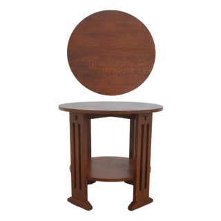 Stickley Round Mission Oak Lamp Table For Sale