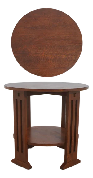 Stickley Round Mission Oak Lamp Table