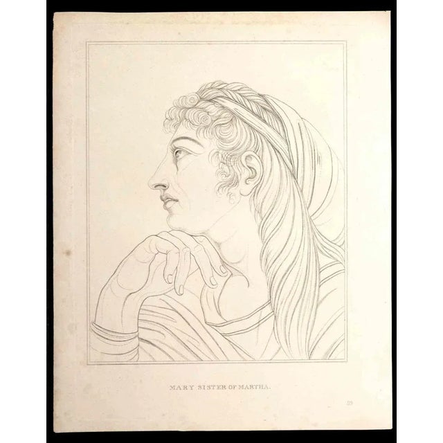 Mary Sister of Martha is an original etching artwork realized by Thomas Holloway for Johann Caspar Lavater's "Essays on...