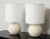 Cream Bespoke Textured Circular Plaster Lamps - a Pair For Sale - Image 8 of 8