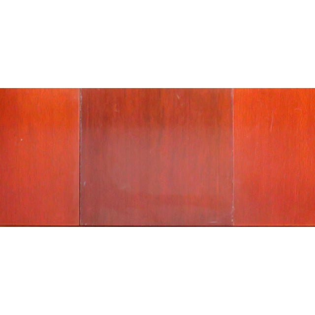 Thomasville Mahogany Table Double Pedestal With Leaf & Custom Pads For Sale - Image 10 of 10