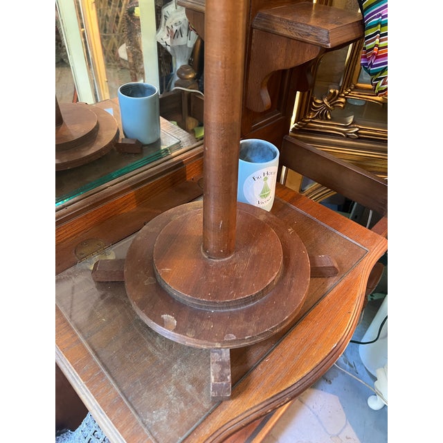 Mid-Century Modern 1970s Streamlined Designed Wooden MCM Standing Globe For Sale - Image 3 of 12