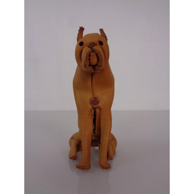 Animal Skin Handmade Leather Boxer Dog from Deru Wiesbaden, Germany, 1960s For Sale - Image 7 of 18