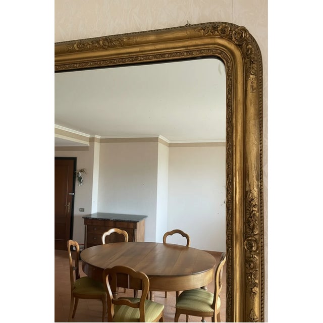 Late 19th Century French Gilt Mirror With Floral Cartouches For Sale - Image 4 of 6