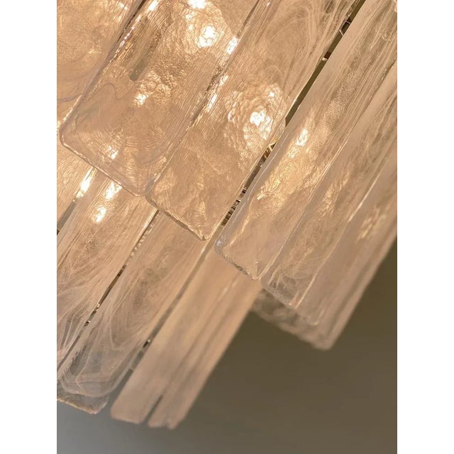 Contemporary Large Oval Diamond Listelli Murano Glass Chandelier from Simoeng For Sale - Image 3 of 10