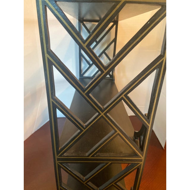 Chinoiserie Chinoiserie Style Fretwork Trimmed Tabletop Shelf For Sale - Image 3 of 8