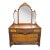Depression Era Carved Walnut Dresser & Mirror For Sale