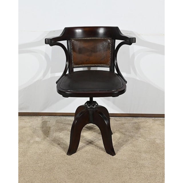Swivel Desk Chair in Tinted Beech, 1940s, in Restored conditions. Designed 1920 to 1949